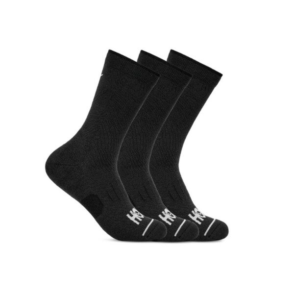 Hoka Medias Crew Run Sock 3 Pack - Negro Negro