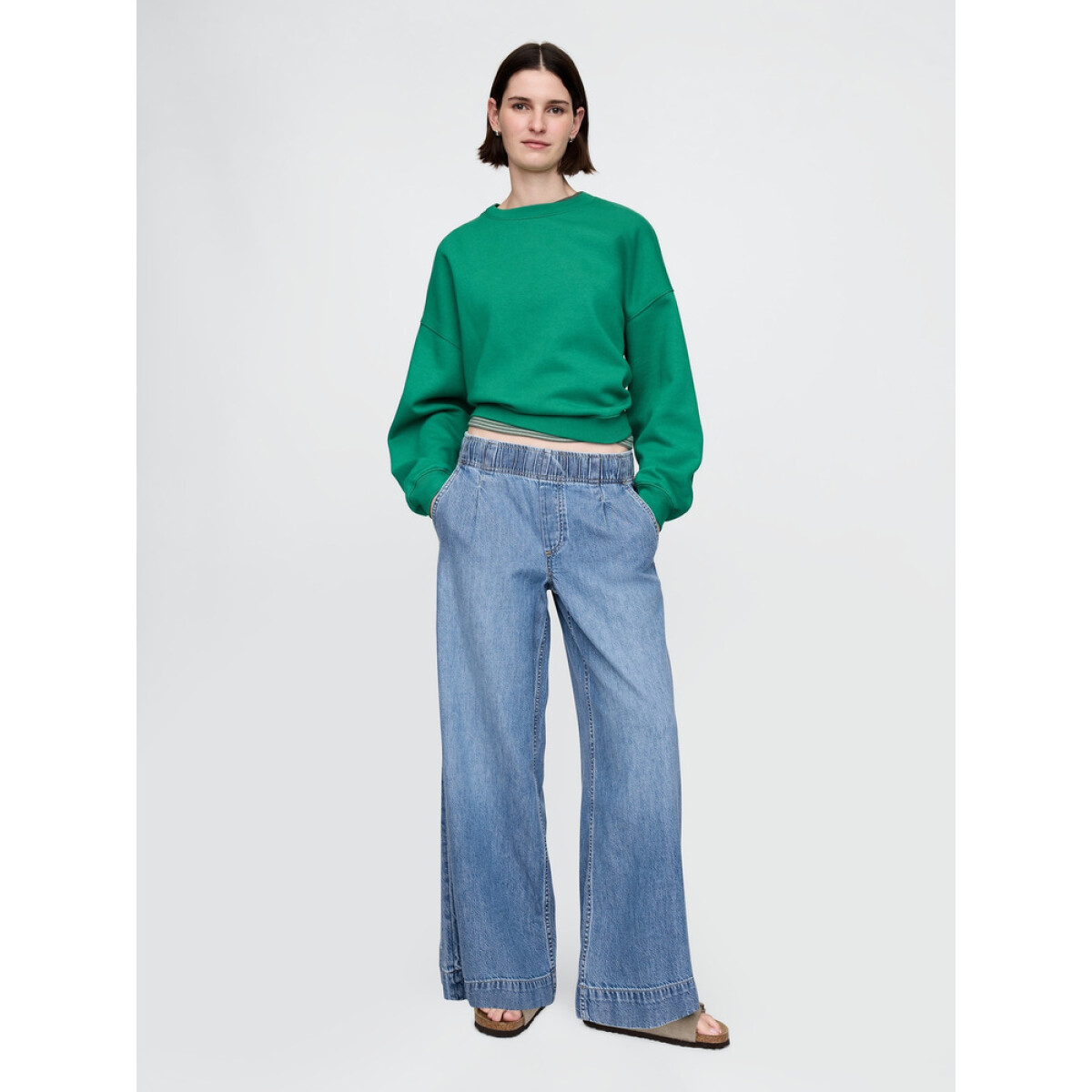 BAGGY EASY JEAN PLEATED MED MORGAN - MEDIUM INDIGO 1 