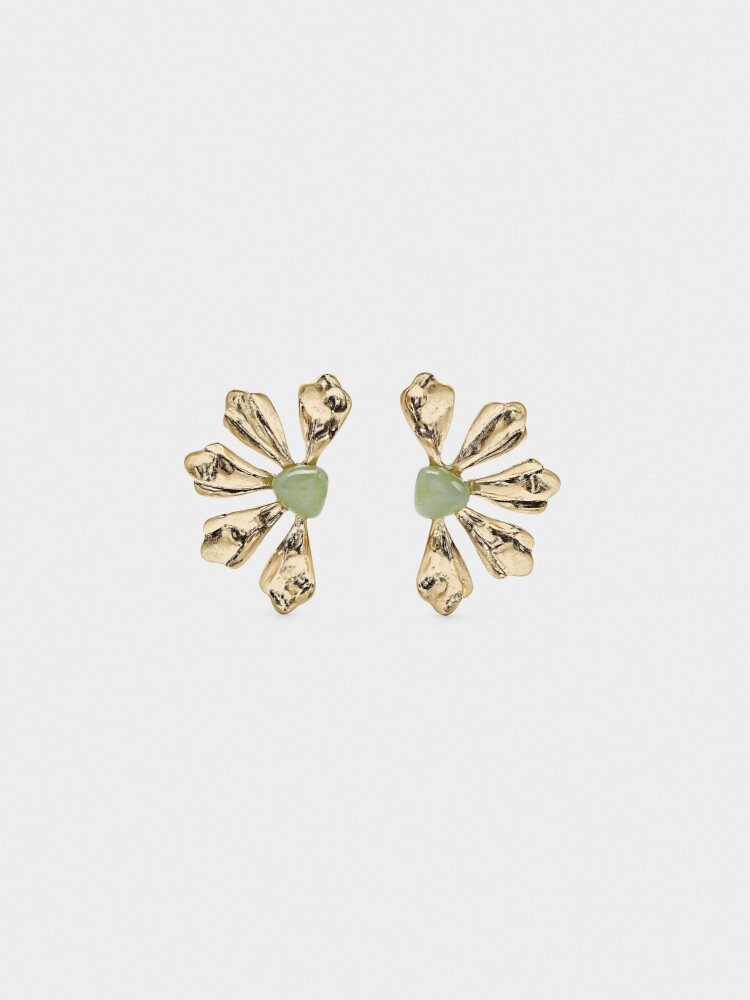 Pendientes Flor Con Piedra multicolor
