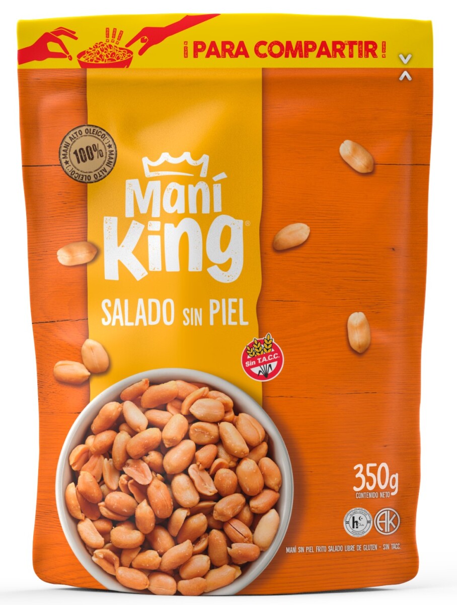 SNACK MANI PELADO FRITO KING 350G CON SAL 