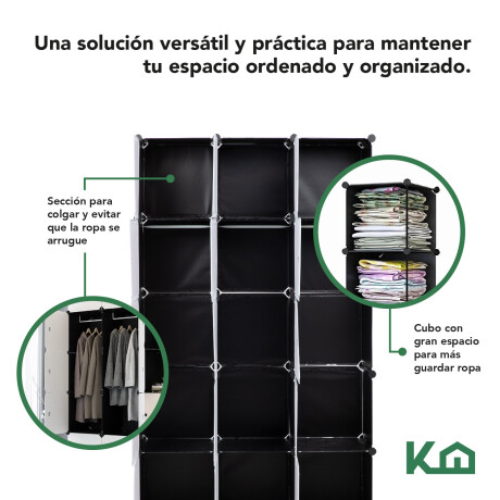 Armario de plástico Organizador 15 Cubos Portatil Armable Armario de plástico Organizador 15 Cubos Portatil Armable