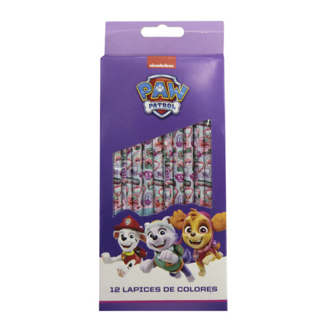 Pack x 12 Lapices Colores Paw Patrol FUCSIA