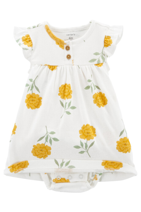 Set dos piezas vestido floral y saco de punto de algodón Set dos piezas vestido floral y saco de punto de algodón