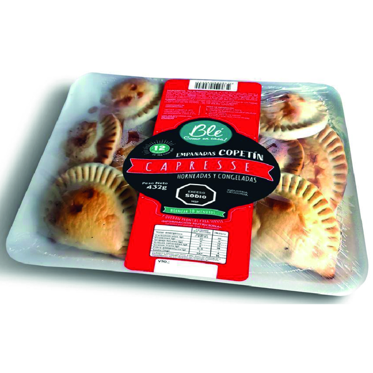 Bandeja de 12 Empanadas Ble De Copetín Horneadas Caprese 