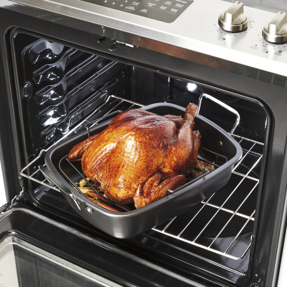Cuisinart® ASADERA DE ACERO AL CARBONO CON REJILLA 34,3 cm L × 50,2 cm A × 14,6 cm AL N/A