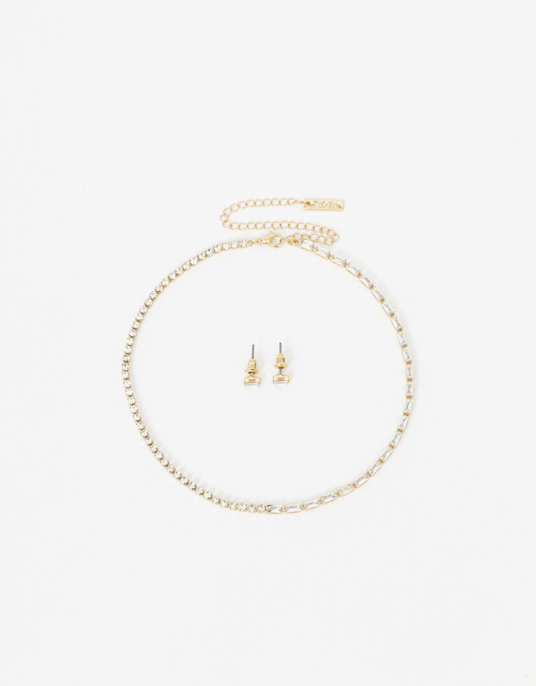 Bijouterie Set Sets temáticos Set De Aros Pasantes Y Choker - Dorado