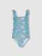 Bañador Estampado Flores Azul Claro