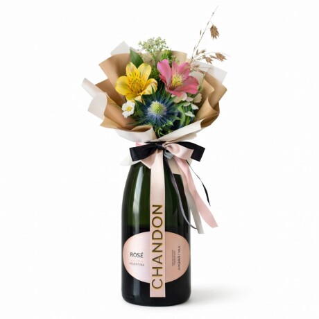 Premium Bouquet Chandon y Arreglo de flores cumpleaños Premium Bouquet Chandon y Arreglo de flores cumpleaños