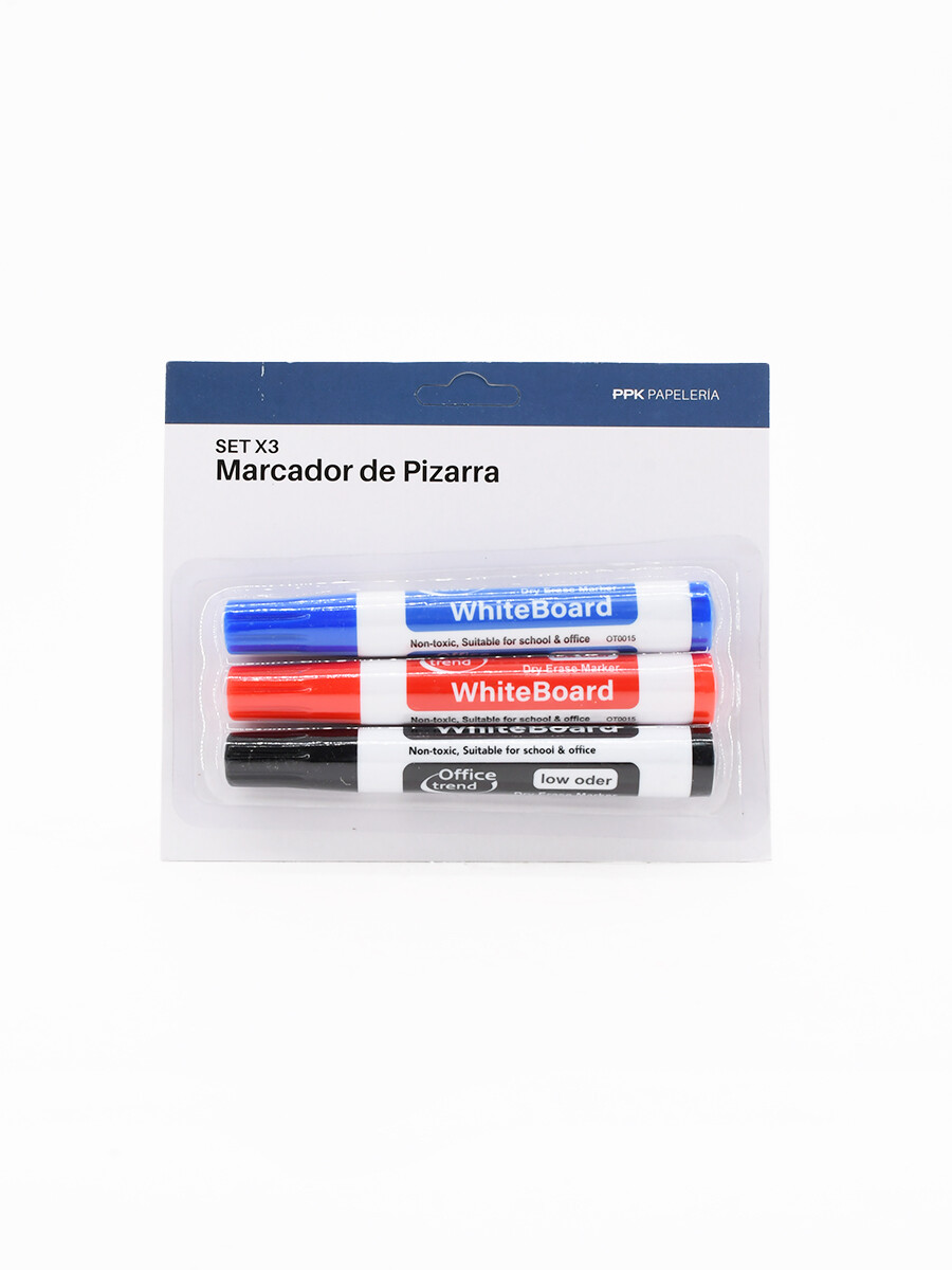 MARCADOR DE PIZARRA SET 3 PCS - MULTICOLOR 