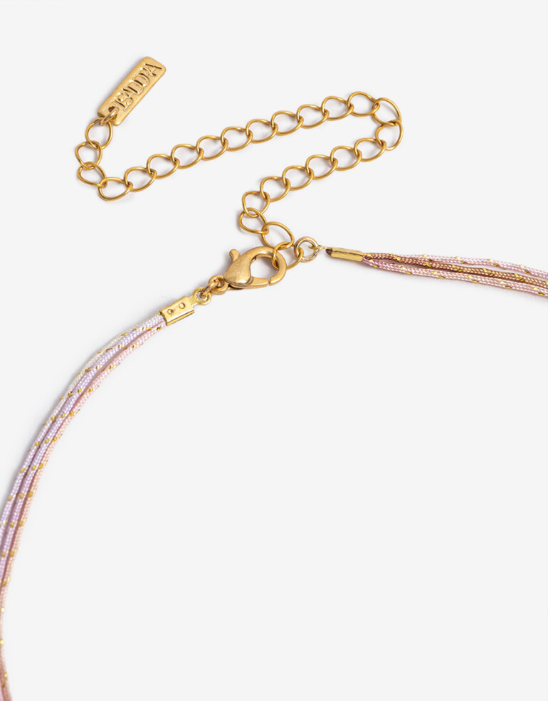 Collares Cortos Piedra Collar Corto Mariposa Y Piedra - Dorado Oro Cepillado Mate