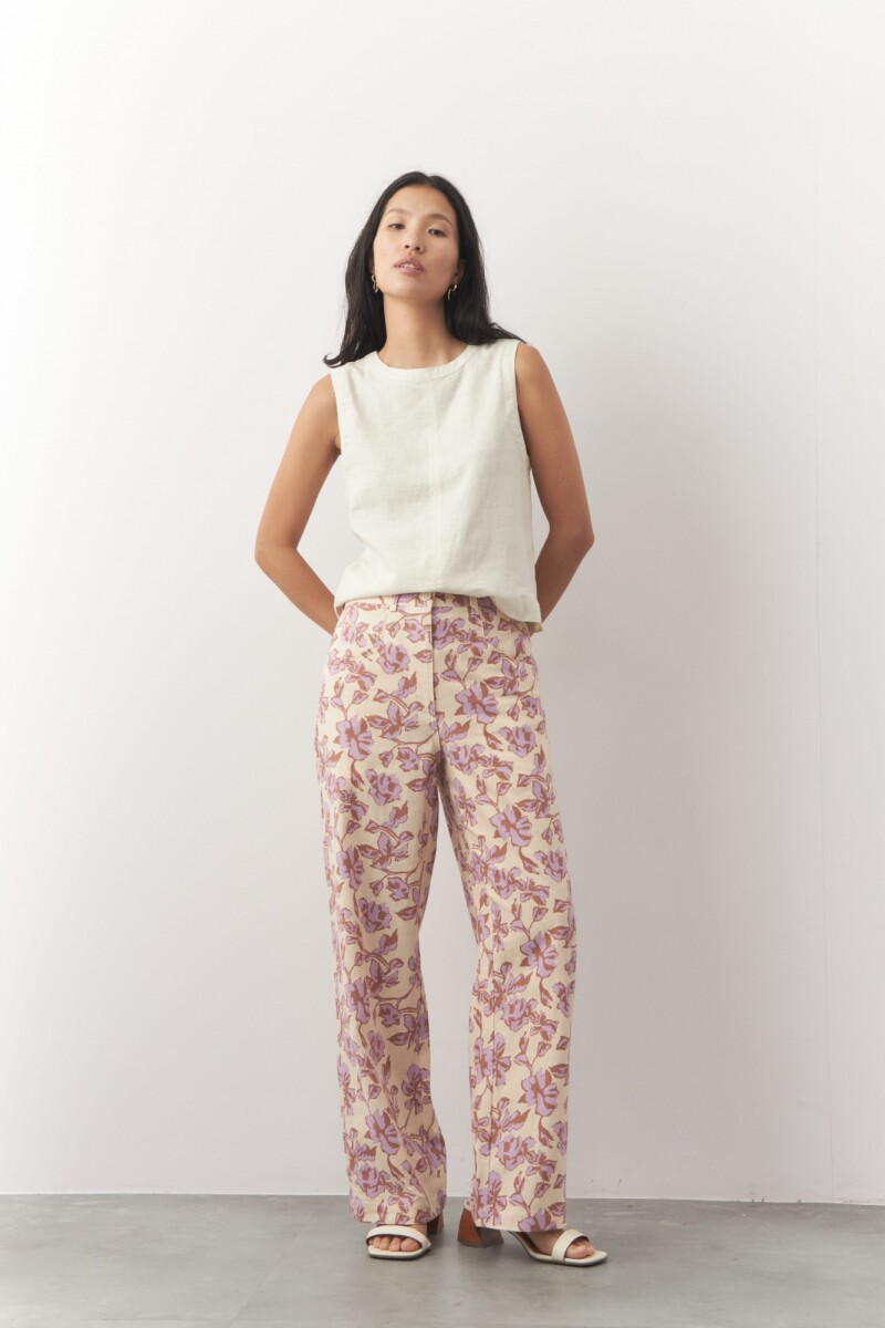 PANTALON JADEN PRINT Crudo