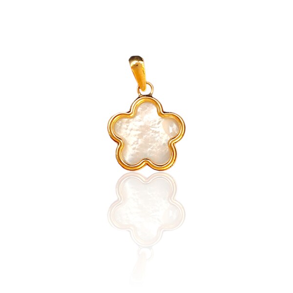 Dije Flor-Oro bajo-Piedra Nacár-CP8568 Conpiedra