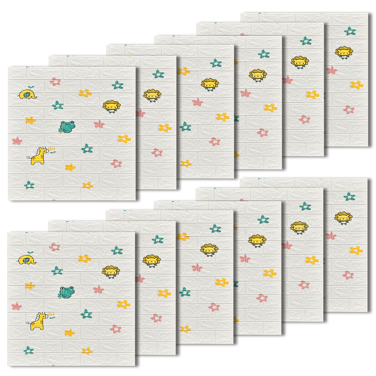 Set 12 Revestimiento 70x77 3D Infantil Adhesivo Pared - Jug004012-ni 