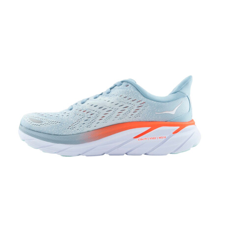 HOKA W CLIFTON 8 Light Blue & Orange