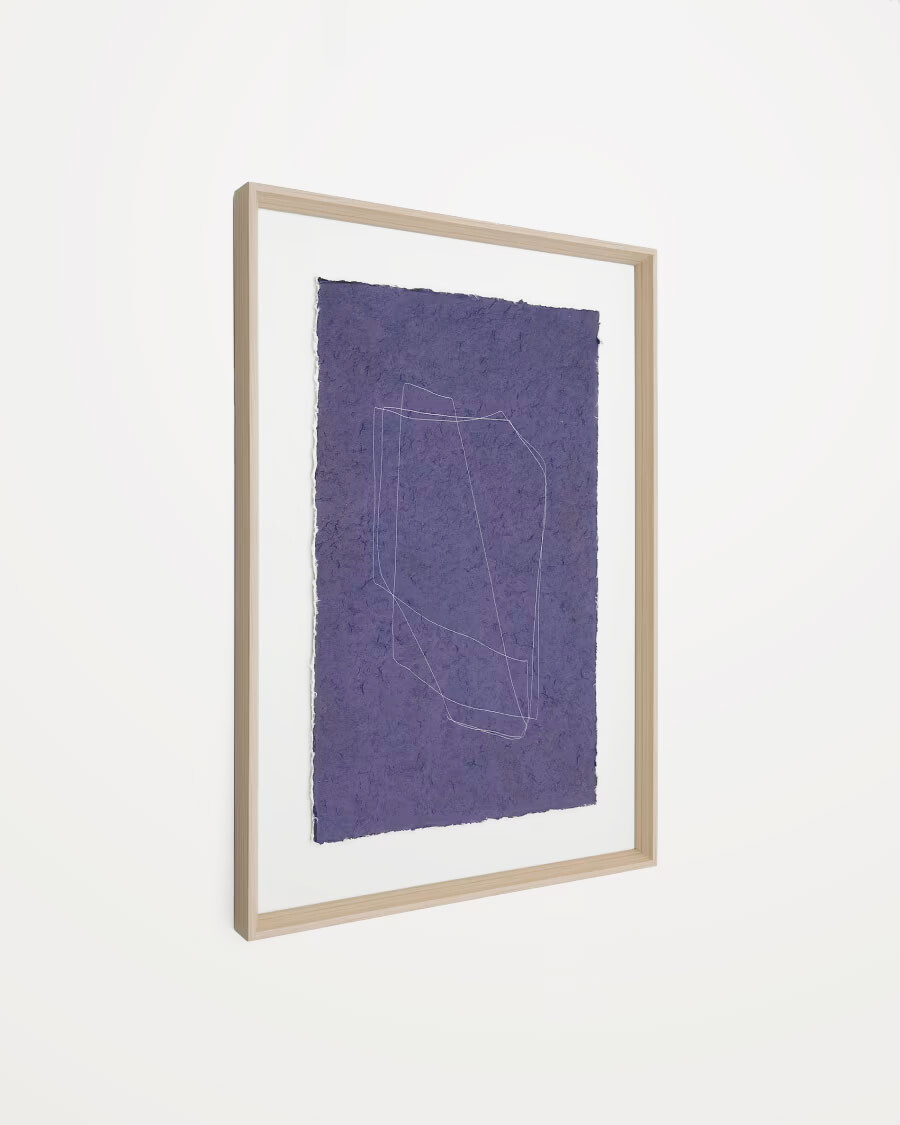 Cuadro Durkan de papel reciclado azul 50 x 70 cm