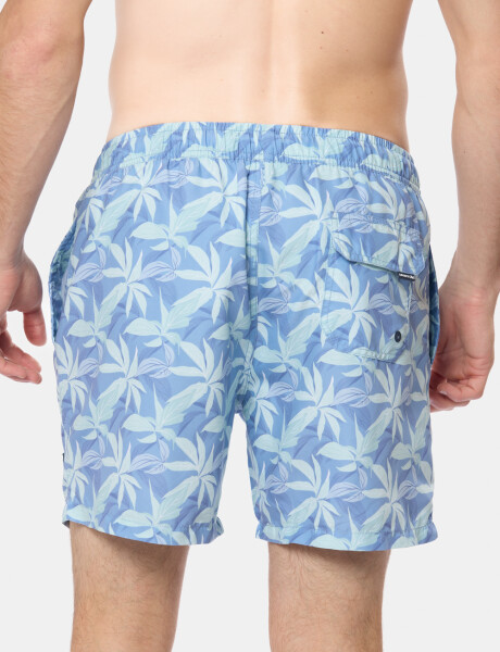 SHORT DE BAÑO ESTAMPADO Azul
