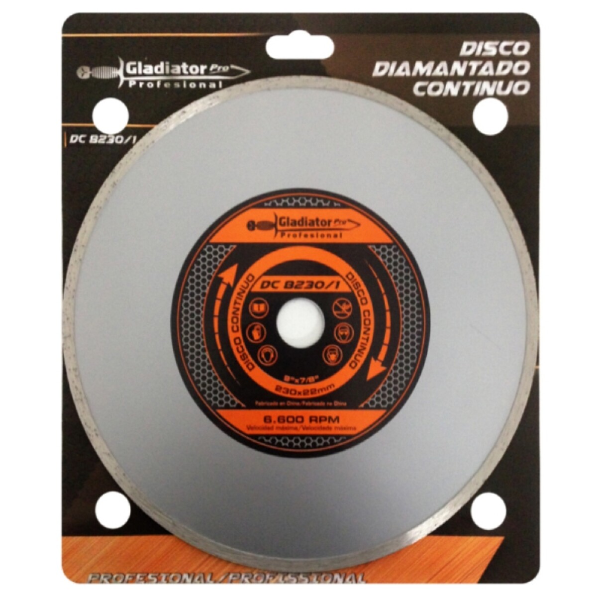 Disco diamantado continuo 9" (230x22mm) Gladiator Pro 