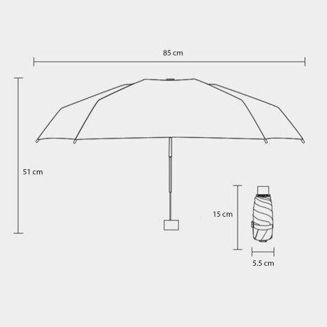 Paragua Compacto Plegable Ligero Impermeable con Filtro UV Negro
