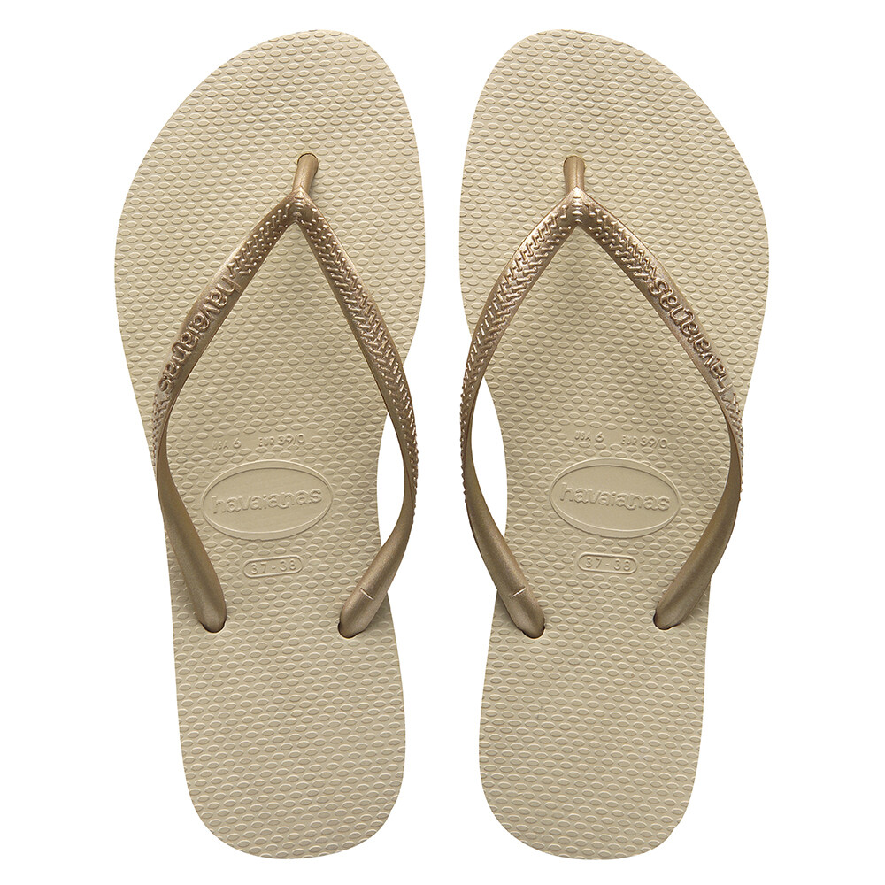 Sandalias Havaianas Slim Mujer Gris Arena/Dorado Claro