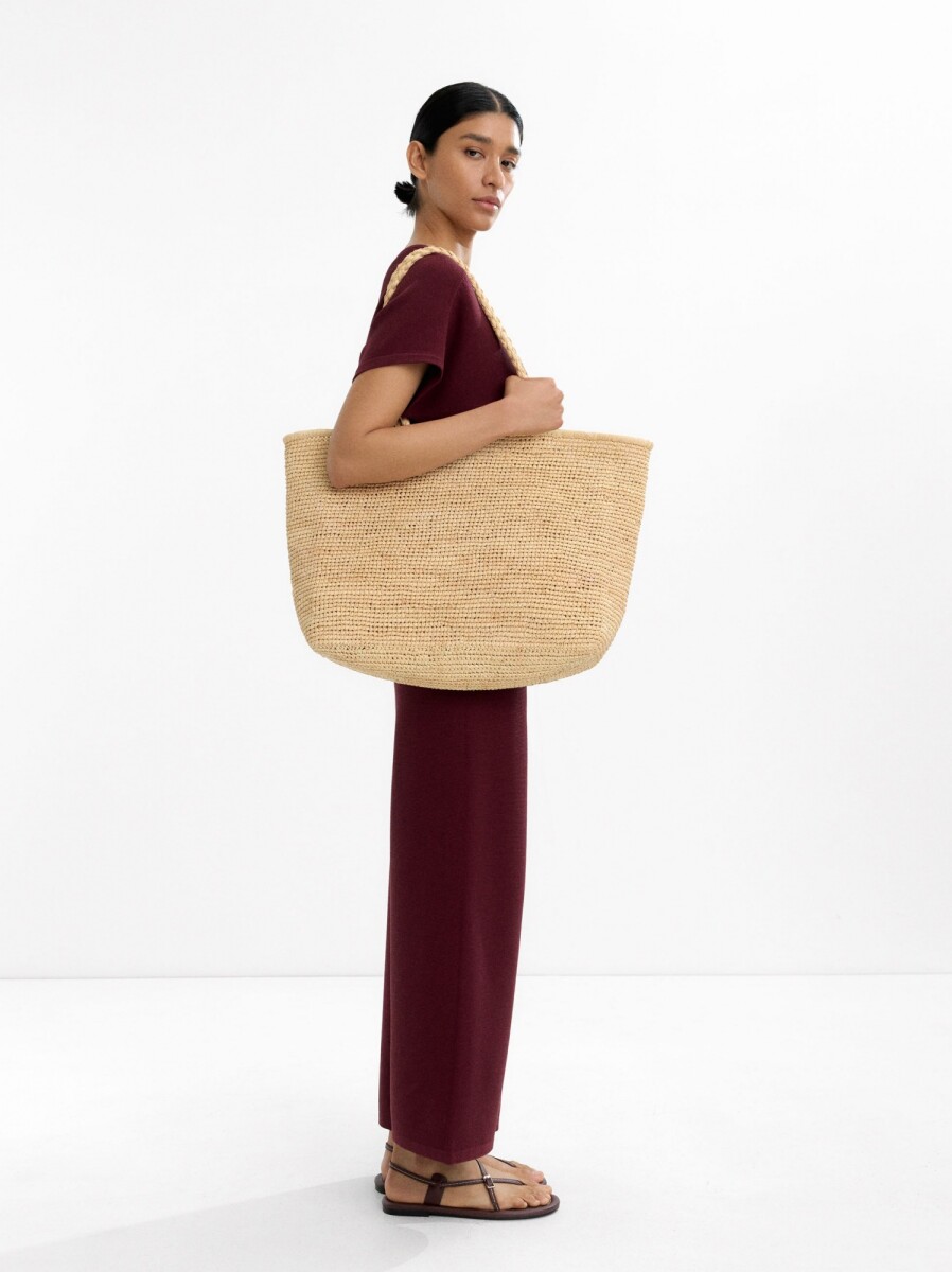 Pantalón De Punto Con Cordón Ajustable - burdeos 