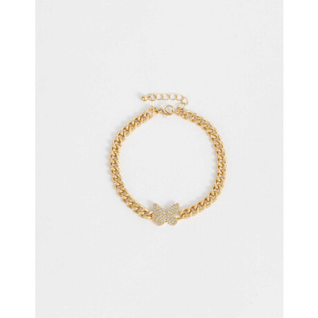 Pulsera Con Mariposa Dorado