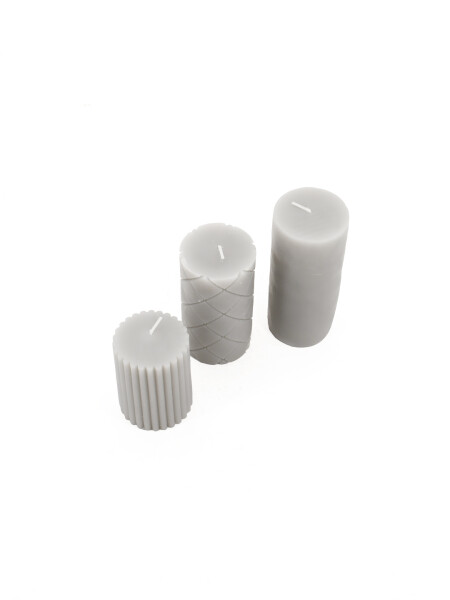VELAS PILAR SET X3 GRIS