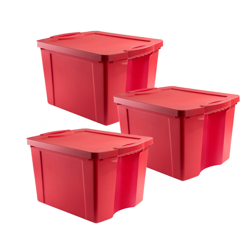 Set x3 Caja organizadora 75 lts Fullbox ROJO