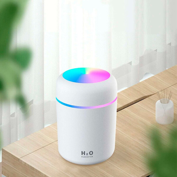 Difusor Aromatizador Vaporizador Humidificador Usb Led Variante Color Blanco