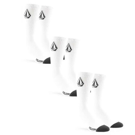 Medias Volcom Fullstone 3 Pack Blanco