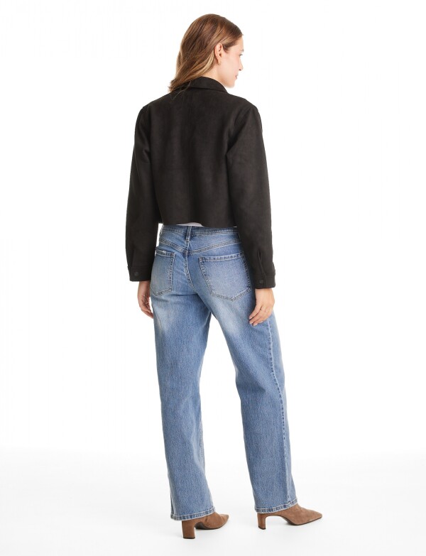 Chaqueta Suede NEGRO