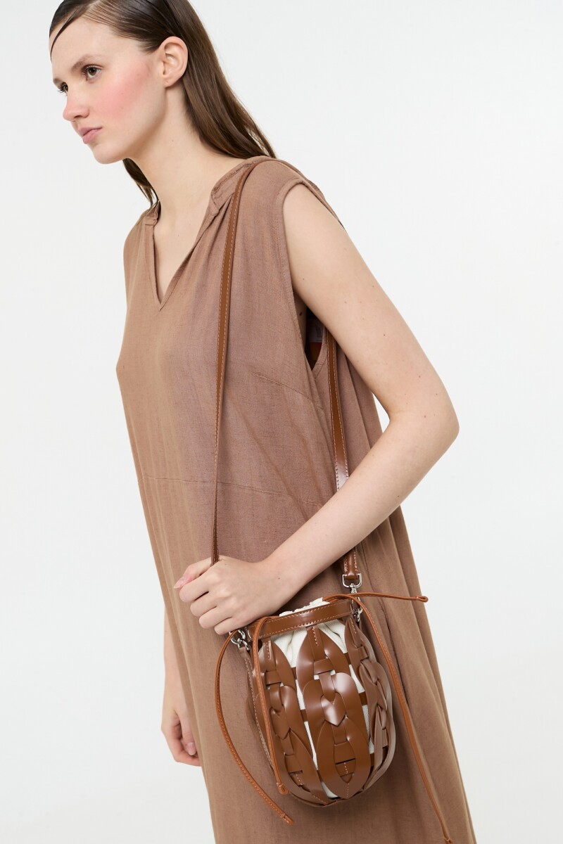 VESTIDO LARGO CON CAPUCHA Marron