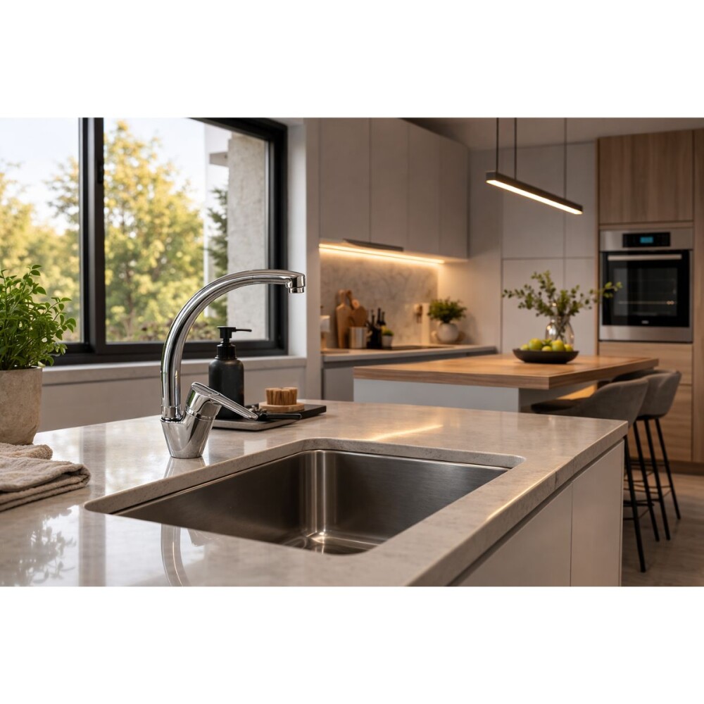 Grifería de cocina Monocomando de mesada Caddie Cromado Grifería De Cocina Monocomando De Mesada Caddie Cromado