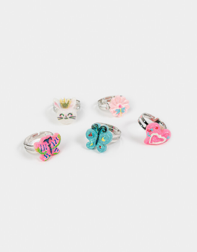 Anillos Infantiles Cajitas Anillos Infantiles Set X 5 En Cajita - Combinacion Multicolor