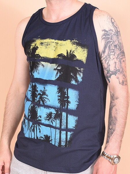 MUSCULOSA PALMS AZUL