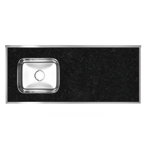 Mesada c/pileta inox 120cm Verde Labra Izquierda Forminox Mesada C/pileta Inox 120cm Verde Labra Izquierda Forminox