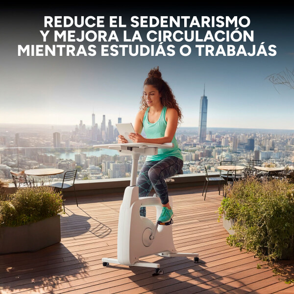 Bicicleta Fija Escritorio Integrado Hybridesk HYBRIBIKE Pro Color Blanco