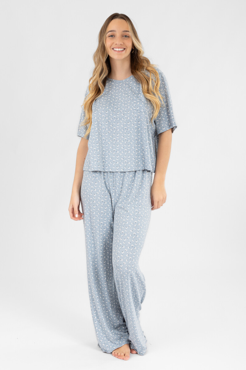 Pijama milena con pant Gris