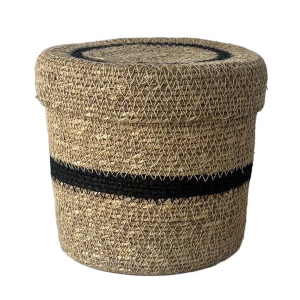 CESTO C/TAPA YUTE NEGRO 37951