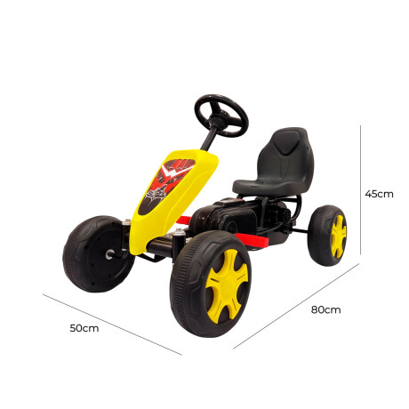 Auto Go Karting Pedal Infantil Cuatriciclo Carrera Amarillo