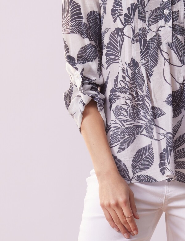 Blusa Gasa Print MULTI/GRIS