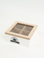 Caja Para Té Lyra, 4 Separaciones. Blanco