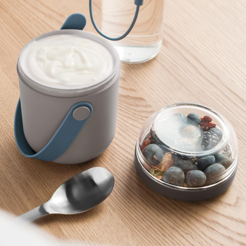 Tupper para Yogurt Hermético con Compartimientos para Cereales y Frutas Tupper para Yogurt Hermético con Compartimientos para Cereales y Frutas