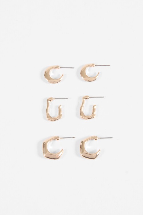 Set 3 aros texture dorado