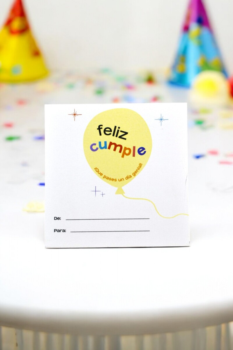 Tarjeta cumpleaños 10x10. - DISEÑO 4 