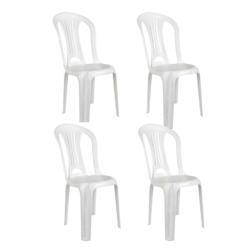 Set x4 Sillas Bistró sin apoya brazos BLANCO