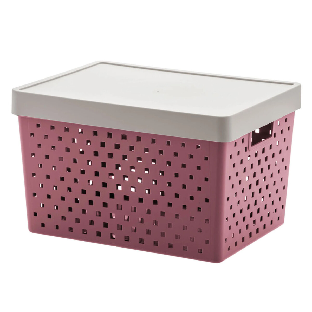 Caja Canasto Organizador Quadratta con Tapa en PP 39x29x24Cm - Rosa 