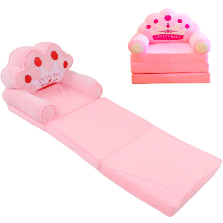 Sillón Cama Plegable 2 En 1 Infantil Animales Felpa Rosa