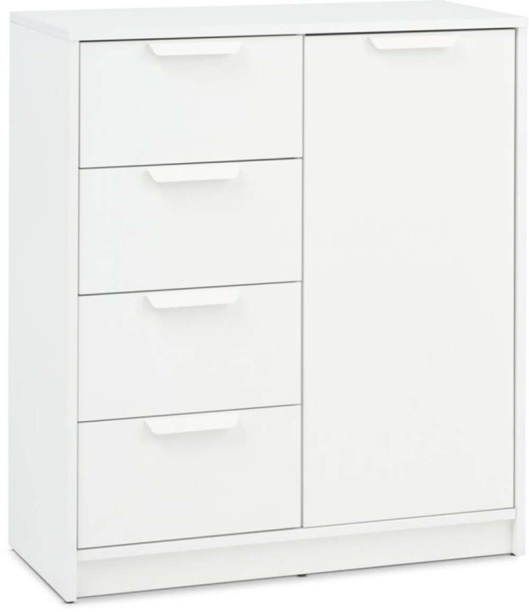 Cómoda Jenslev 4 Cajones 1 Puerta - Blanco 
