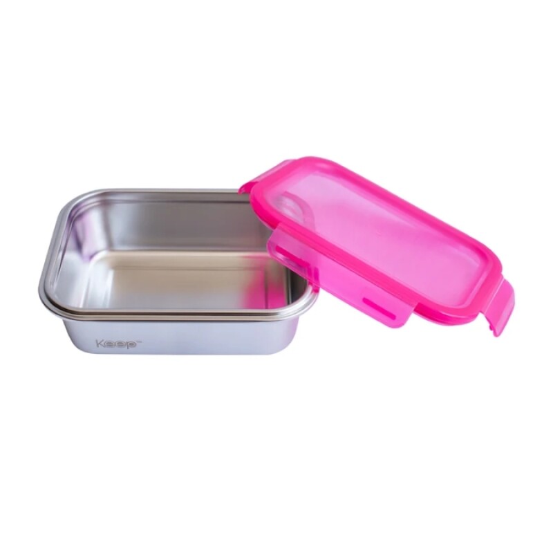 Vianda Metálico Para Microondas 1300 Ml Rosa
