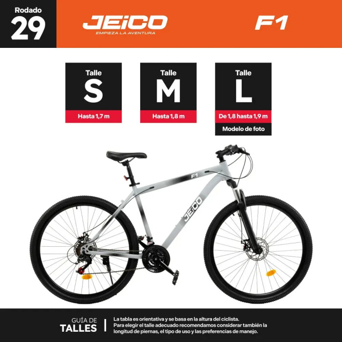 BICICLETA MONTAÑA RODADO 29 RANDERS JEICO F1 NEGRO-GRIS L BICICLETA MONTAÑA RODADO 29 RANDERS JEICO F1 NEGRO-GRIS L
